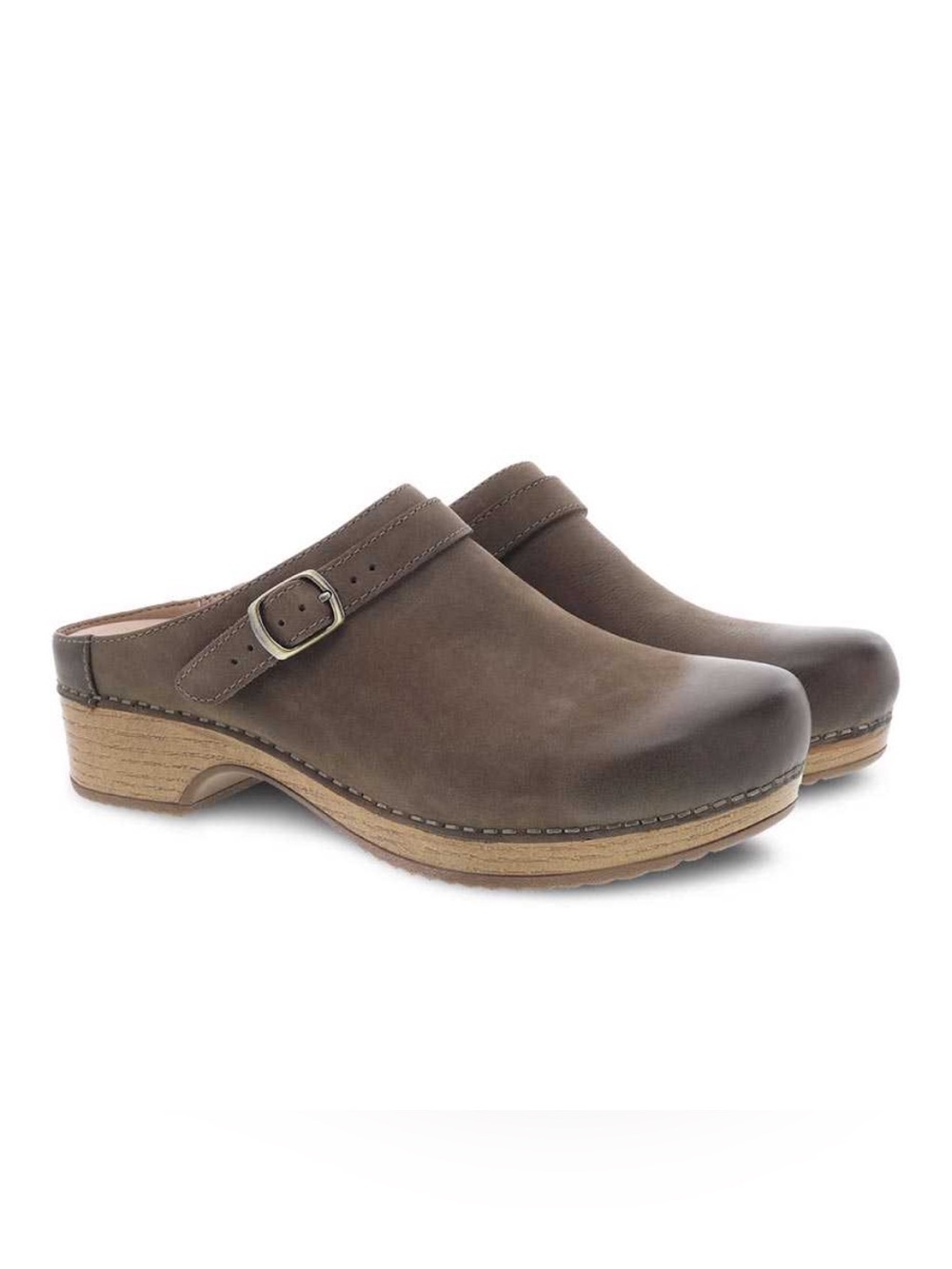DANSKO | Berry Convertible Mule Clogs - Mushroom Burnished Nubuck, Size 42